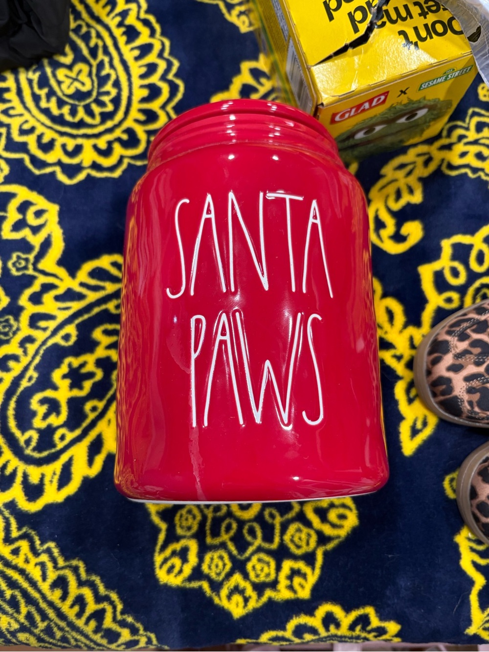 Santa Paws Red Pet Treat Jar